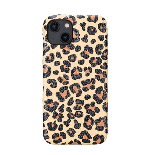 iPhone 14 Pro (6.1") Full Leather MagSafe Snap On Case  - Leopard