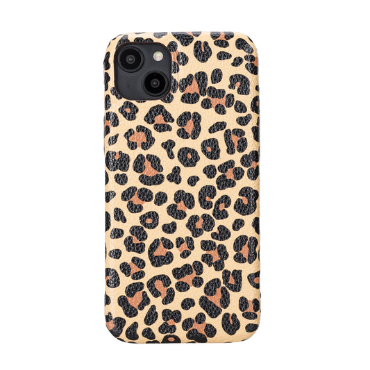 iPhone 14 Plus (6.7") Full Leather MagSafe Snap On Case  - Leopard