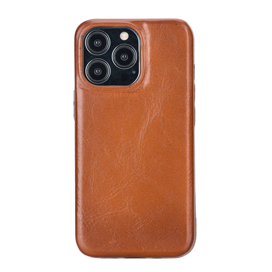 iPhone 13 Pro (6.1") Full Leather MagSafe Snap On Case  - Rustic Brown