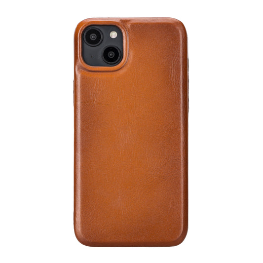 iPhone 14 Plus (6.7") Full Leather MagSafe Snap On Case  - Rustic Brown