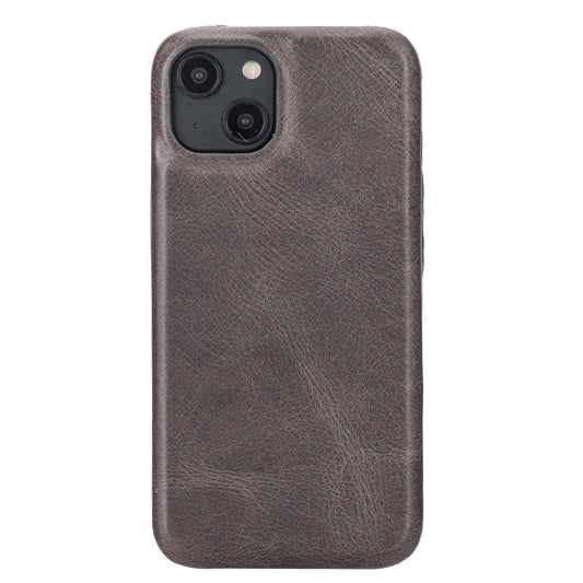 iPhone 14 (6.1") Full Leather MagSafe Snap On Case  - Rustic Black