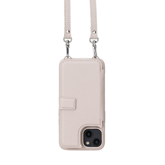 iPhone 14 Pro (6.1") Crossbody Leather MagSafe Wallet Case - Beige