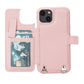 iPhone 14 Crossbody Leather MagSafe Wallet Case - Pink