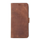 iPhone 14 (6.1") Leather MagSafe RFID Stand Wallet Case - Teak Brown