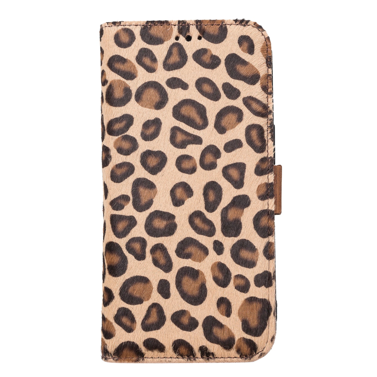 iPhone 13 (6.1") Leather MagSafe Stand Wallet Case RFID Protection  - Furry Leopard