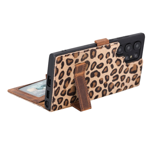 Samsung Galaxy S22 Ultra (6.8") Leather Wallet Case - Furry Leopard