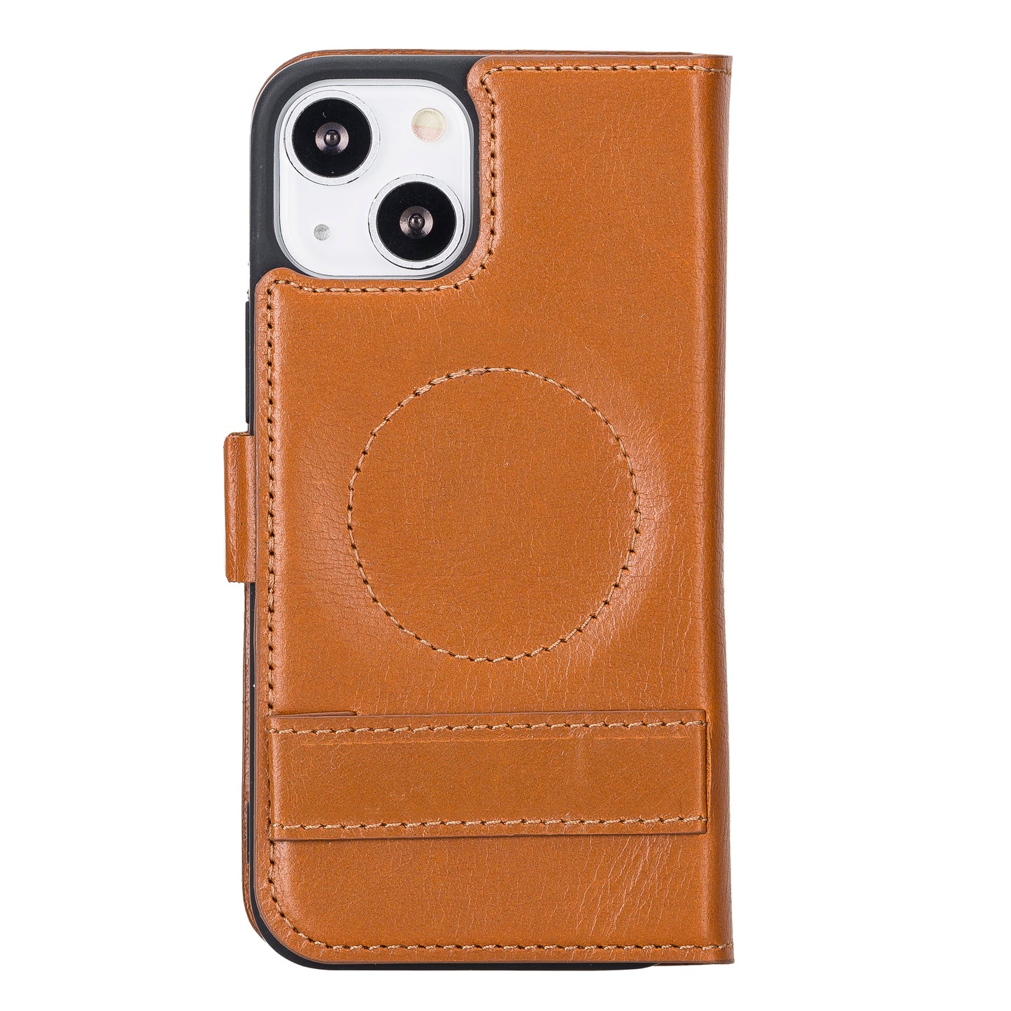 iPhone 13 Mini (5.4") Leather MagSafe Stand Wallet Case RFID Protection  - Brown