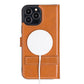iPhone 13 Pro Max (6.7") Leather MagSafe Stand Wallet Case RFID Protection  - Brown