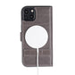 iPhone 13 (6.1") Leather MagSafe Stand Wallet Case RFID Protection  - Rustic Black