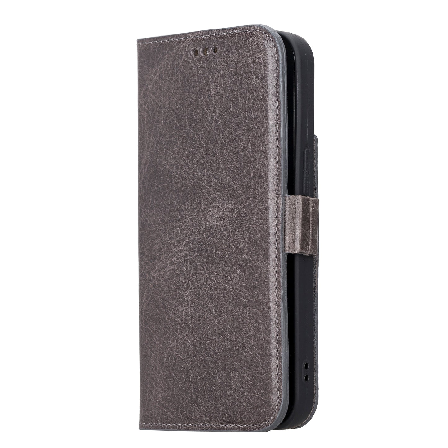iPhone 13 Pro (6.1") Leather MagSafe Stand Wallet Case RFID Protection  - Rustic Black