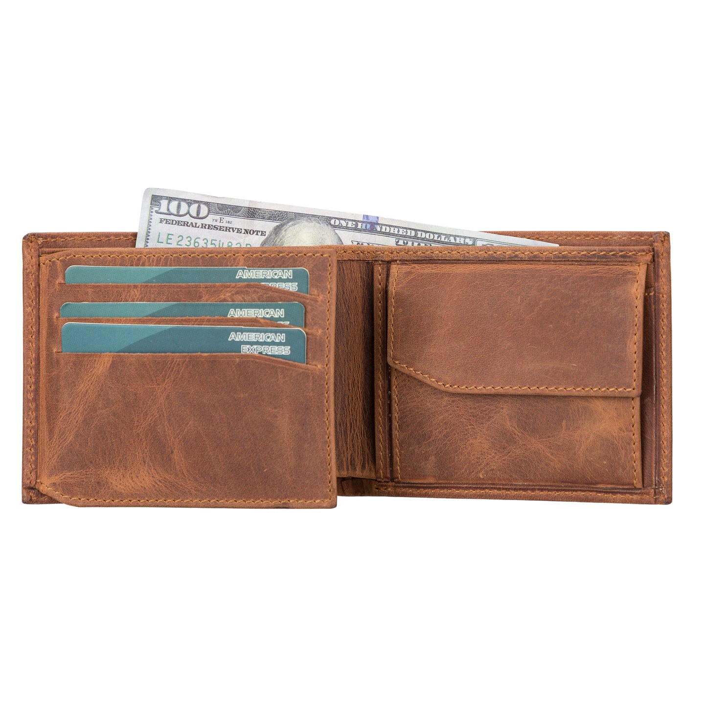 Toros Leather Men Wallet - Teak Brown