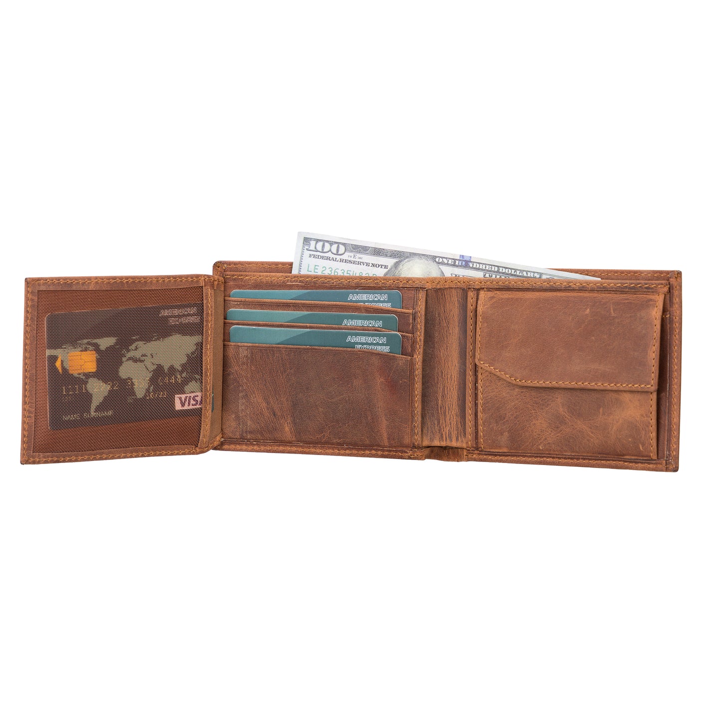 Toros Leather Men Wallet - Teak Brown